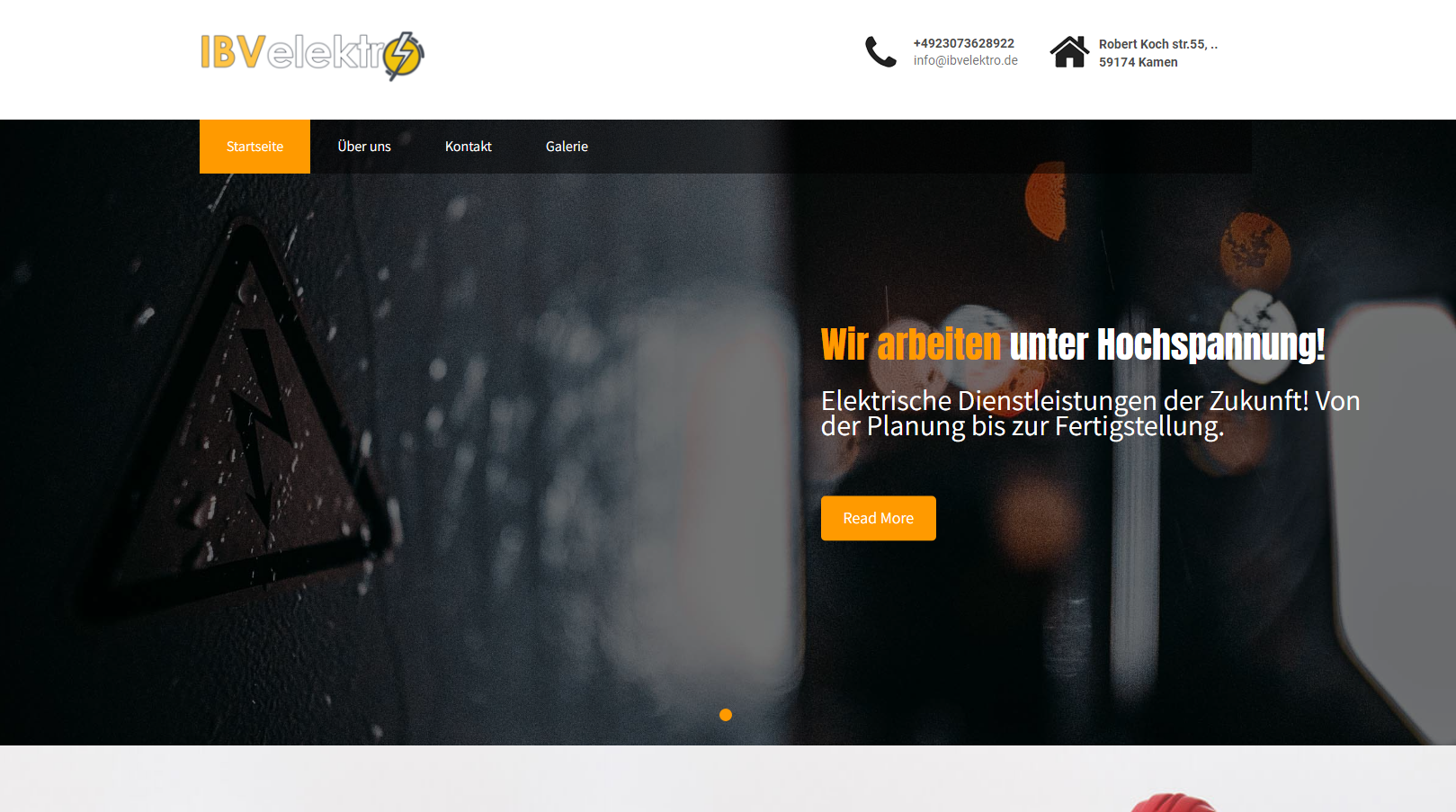Изработка на сайт за електротехници в Германия на немски - ibvelektro.de