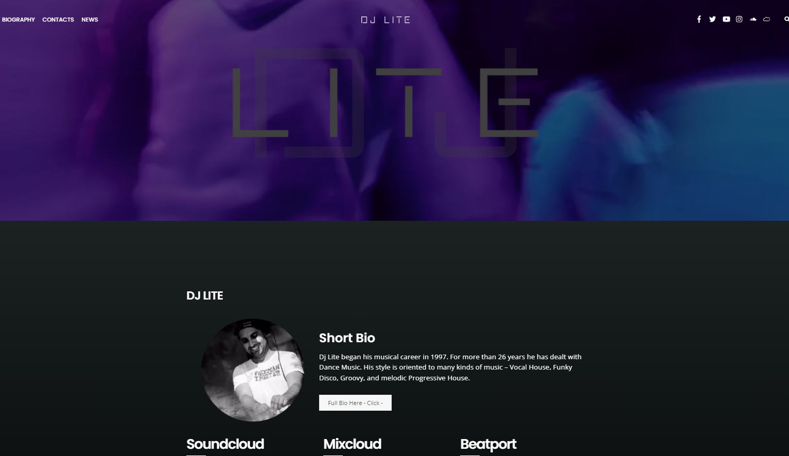 Djlite.net - изработка на сайт за диджей